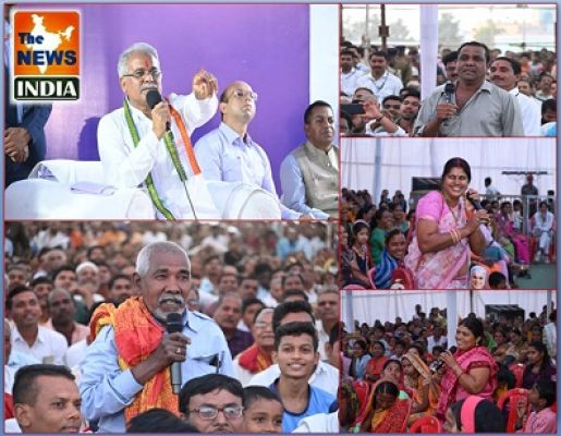 Chief Minister's Bhent-Mulaqat programme organized in village Math of Dharsiwa assembly constituency of Raipur district
