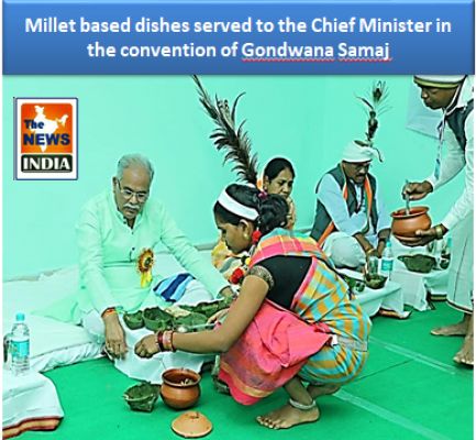 Millet based dishes served to the Chief Minister in the convention of Gondwana Samaj