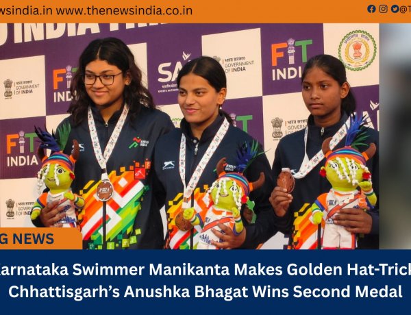 Karnataka Swimmer Manikanta Makes Golden Hat-Trick; Chhattisgarh’s Anushka Bhagat Wins Second Medal