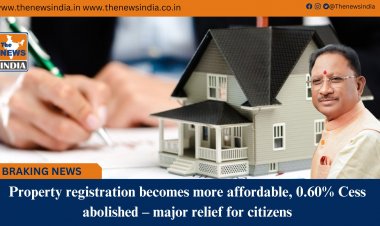Property registration becomes more affordable, 0.60% Cess abolished – major relief for citizens