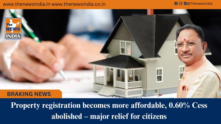 Property registration becomes more affordable, 0.60% Cess abolished – major relief for citizens